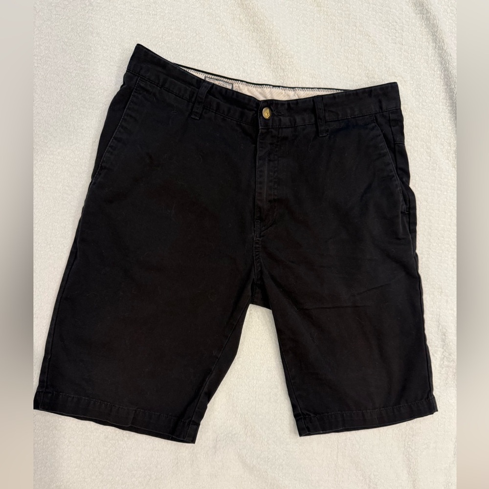 Volcom Men's V Monty Black Flat Front Shorts, Size 32